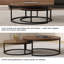 Modern Nesting Tables with Round Wood Tops | Space-Saving Sofa Side Tables for Flats & Living Rooms (Walnut & Black)-898903739
