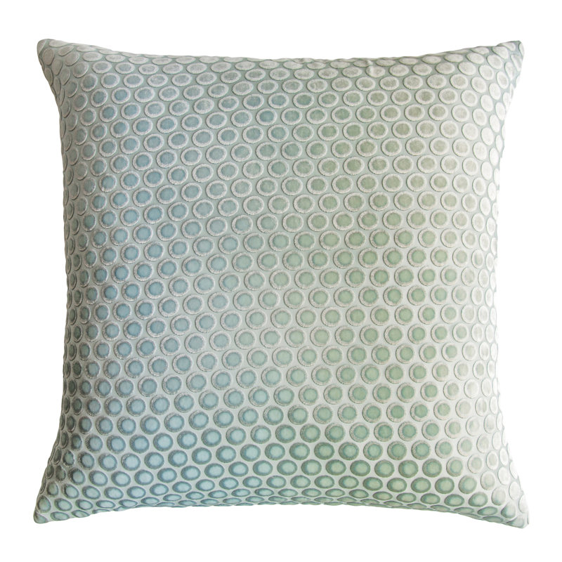Dots Square Velvet Pillow Cover & Insert, Ice, 20"H x 20"W