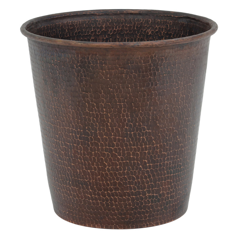 Hammered Copper Waste Bin / Trash Can
