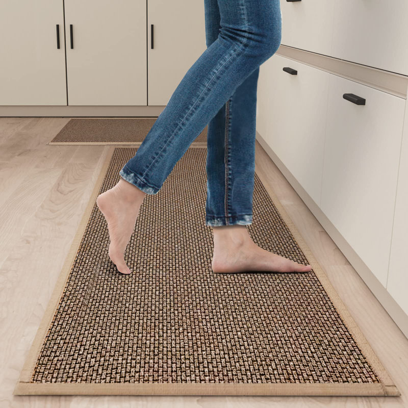 Ensemble de 2 tapis de cuisine, tapis rembourrés antidérapants pour plancher de cuisine, tapis autoportants de confort pour coureur lavable