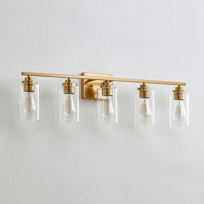 Quitterie - Éclairage pour meuble-lavabo, Or, Clear, 5