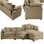 Canapé modulaire en L avec repose-pieds Corduroy-1445557144