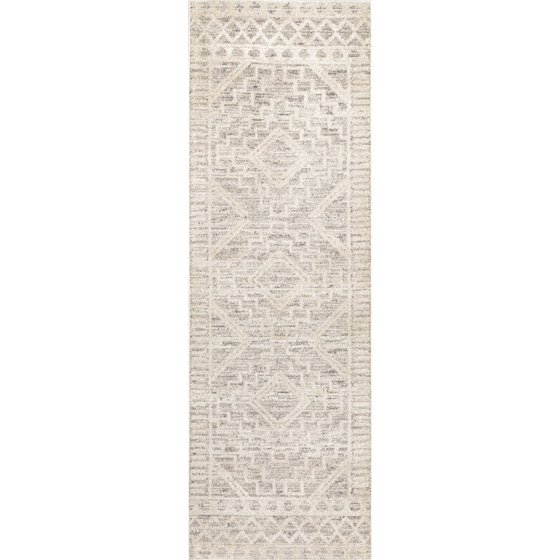 Anabelle Moroccan High Low Textured Beige/Cream Area Rug, Runner 2'8" x 8'