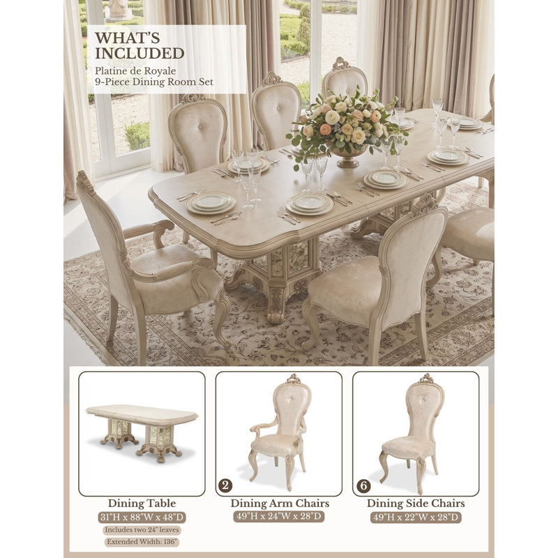 Platine Royale 9 - Piece Extendable Dining Set