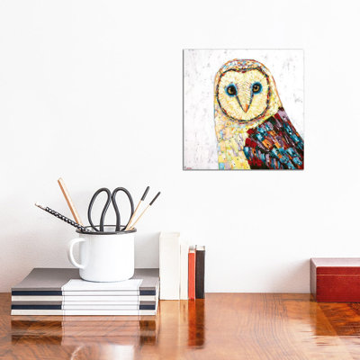 Barn Owl- White by Jennifer Seeley - Wrapped Canvas Gallery-Wrapped Canvas Giclée