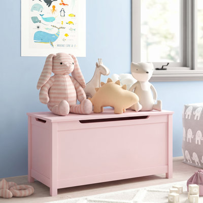 Kids Toy Chest with Safety Hinge, Wooden Toy Storage Chest for Boys Girls, Large Capacity Toy Box Organizer, Bench Storage Cabinet for Playroom, Bedroom, Nursery