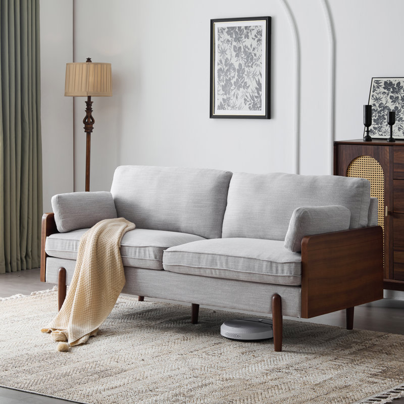 Brondby Modern Uphosltered Sofa, Light Smoke Gray
