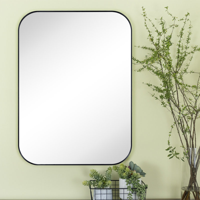 Miroir mural Josilyn, Noir mat, 30 po x 22 po