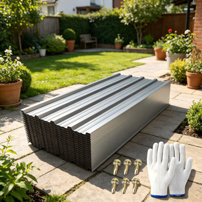 Panneaux de toiture ondulés en métal galvanisé, panneaux de revêtement en métal imperméables pour l'extérieur, rangement, poulailler, garage et remise