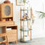 Bibliothèque à 4 niveaux, rotative sur 360 degrés. Bois massif avec capacité de rangement. Bleu pour salon, chambre à coucher, bureau, bibliothèque rotative en bois, niveau. Cuisine d'étude suffisante.