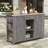 Outdoor Kitchen Island with Fir Wood & Stainless Steel Top, Ample Storage Space, Towel/Spice Racks, and Bottle Opener for Patio, Garden, or Backyard Use, Natural Wood Finish-117277715