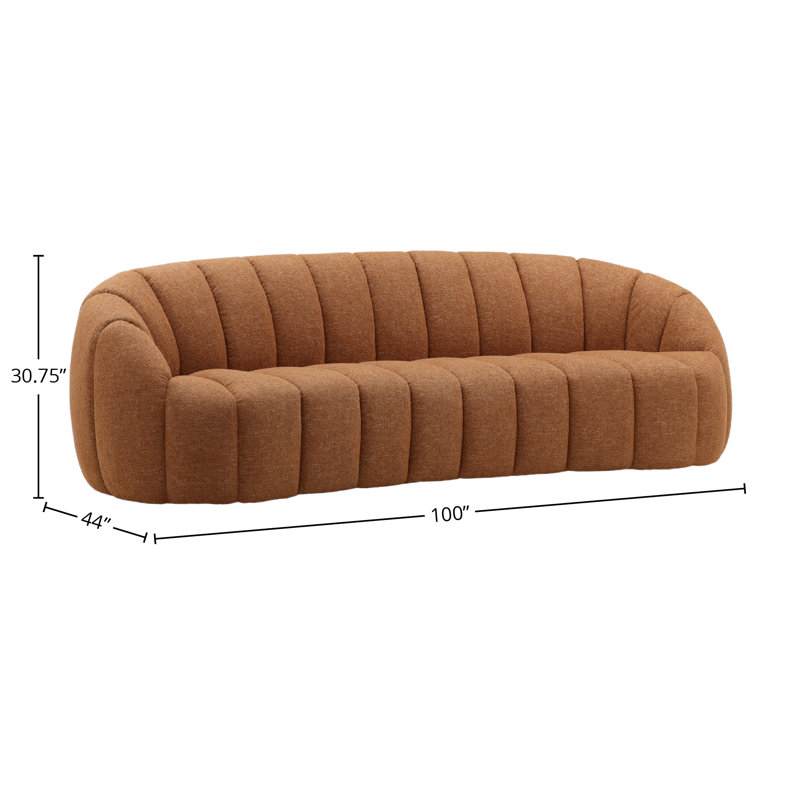 Coco 100" Wide Upholstered Sofa, Ginger
