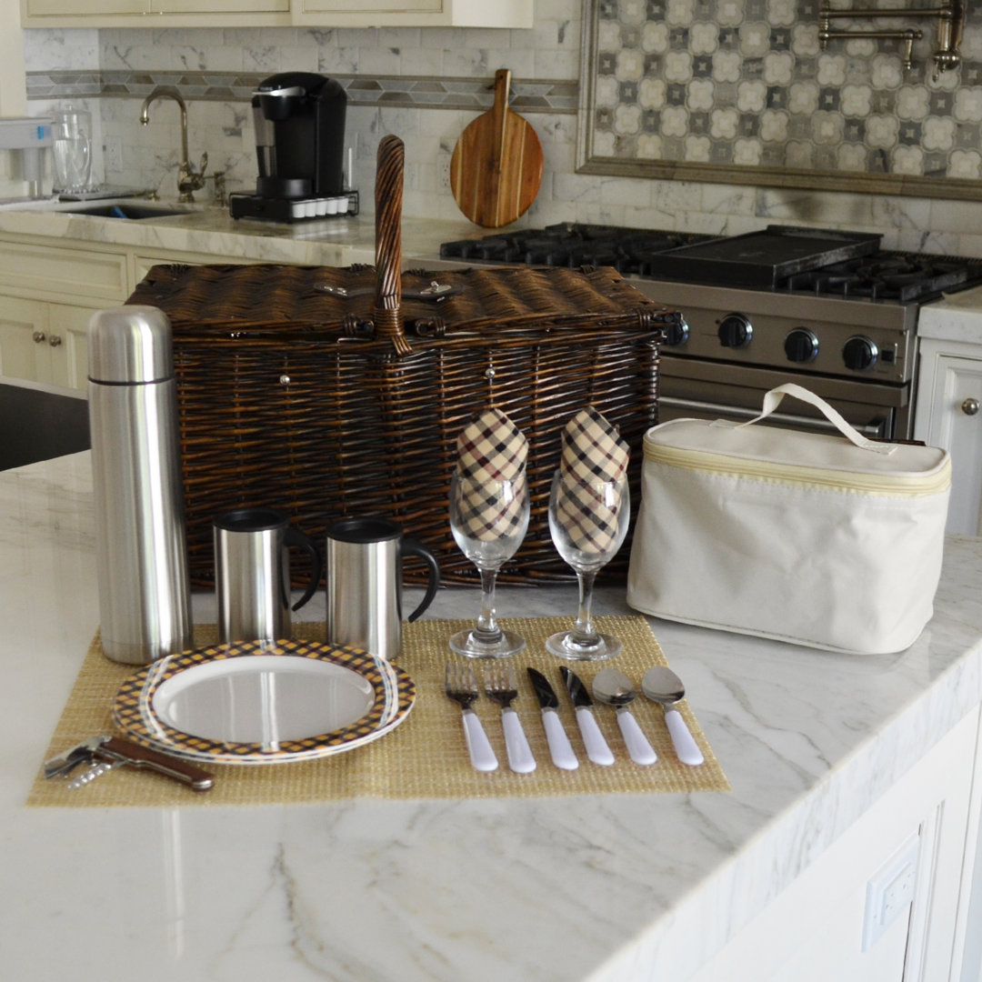 Wicker Picnic Basket Arlmont & Co. 