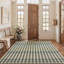 Tapis d'intérieur à carreaux lavables à la machine vert / bleu / beige avec envers antidérapant Abdellah-458478015