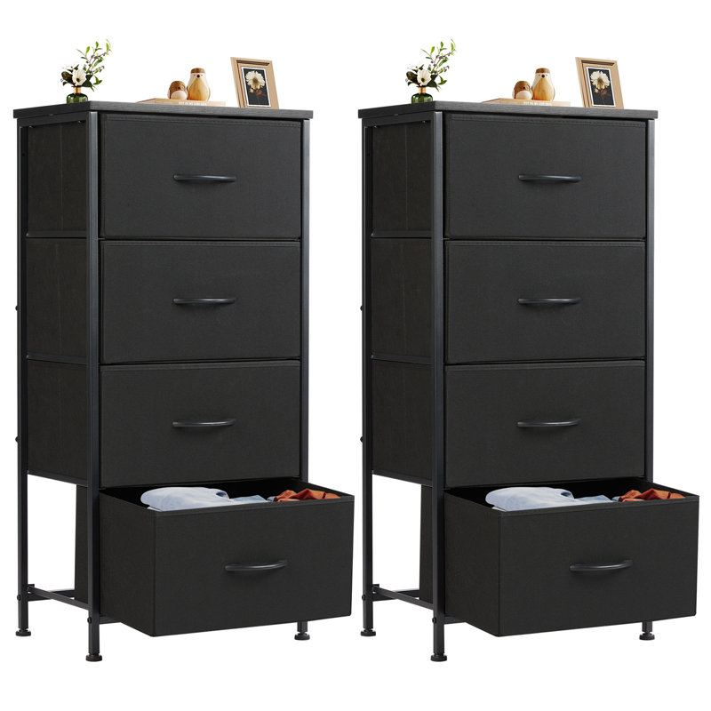 Sybella 8 Drawers Storage Dresser Chest, Black