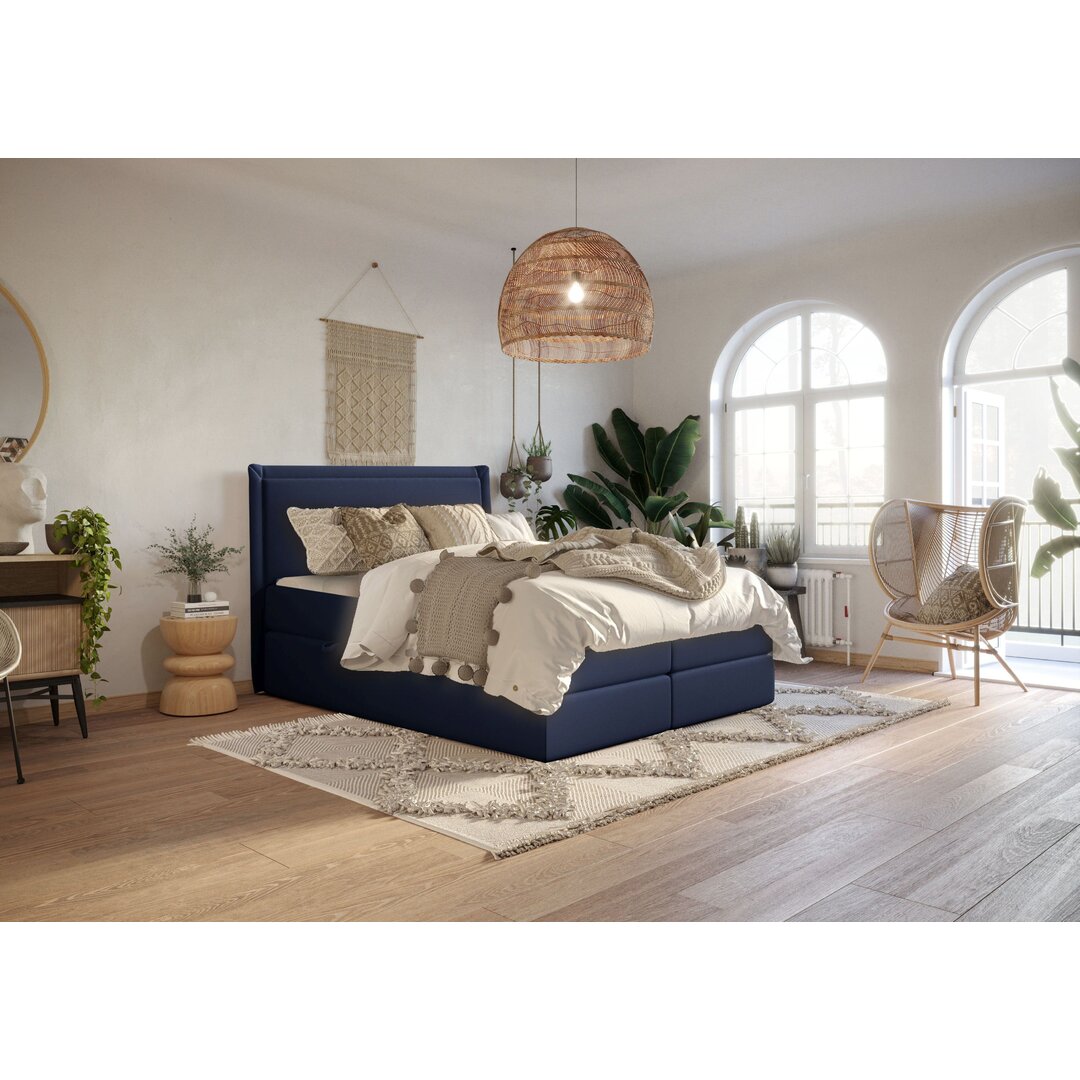 Boxspringbett Stellan mit Topper und Stauraum