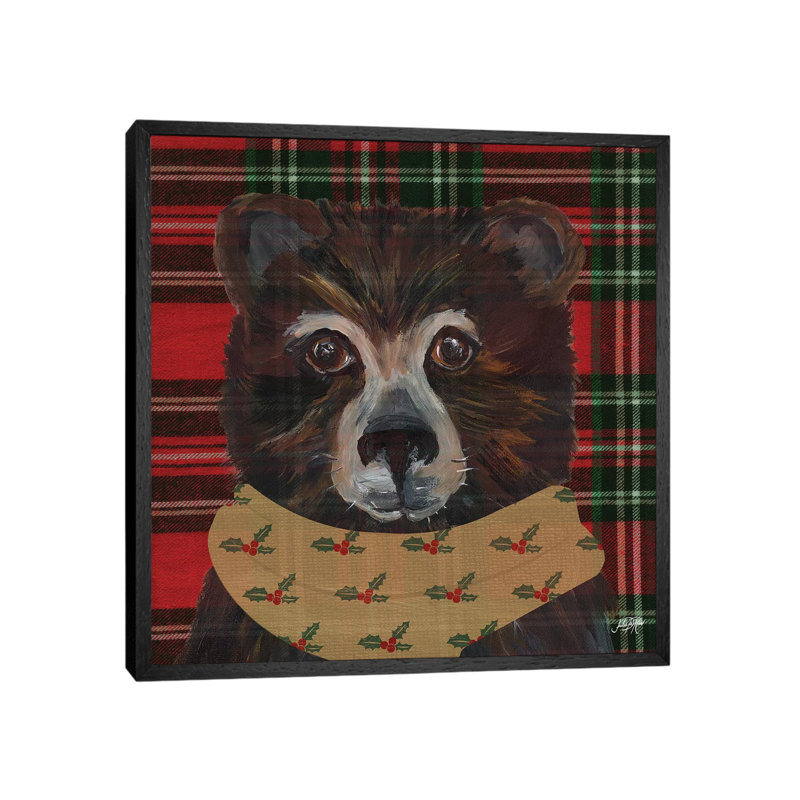 Holiday Animals I by Julie Derice - Print on Canvas, Black Floater Framed, 45.72 cm H x 45.72 cm W x 3.175 cm D
