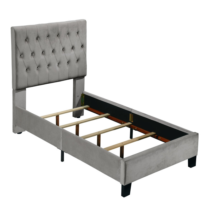 Kayden Upholstered Standard Bed, King, Light Gray