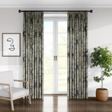 Chloe Drapery Linen Damask Room Darkening Pinch Pleat Single Curtain Panel