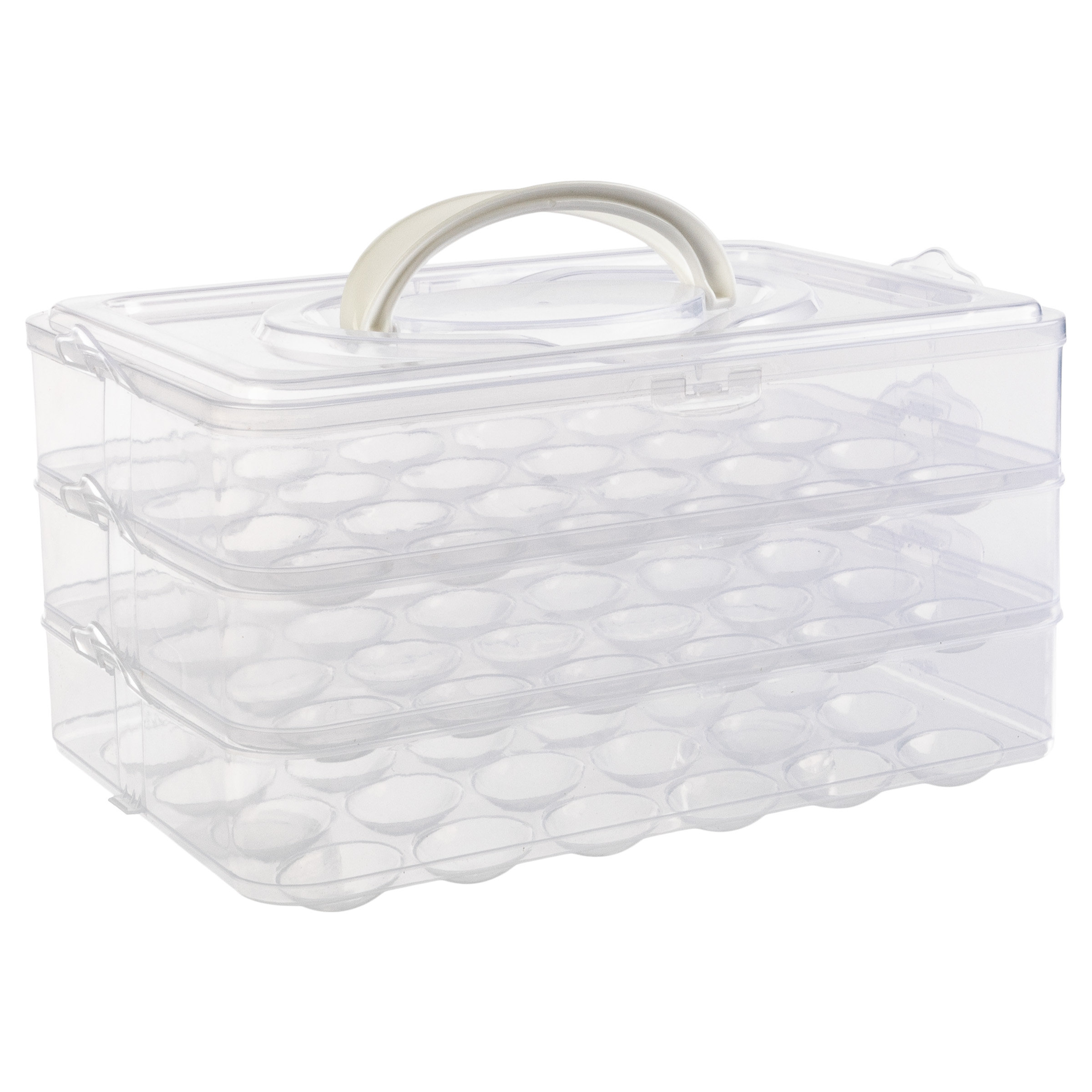 2 Layer Egg Container for Refrigerator, U-shaped Egg Holder for  Refrigerator, Stackable Egg Storage Container for Refrigerator, Clear  Plastic