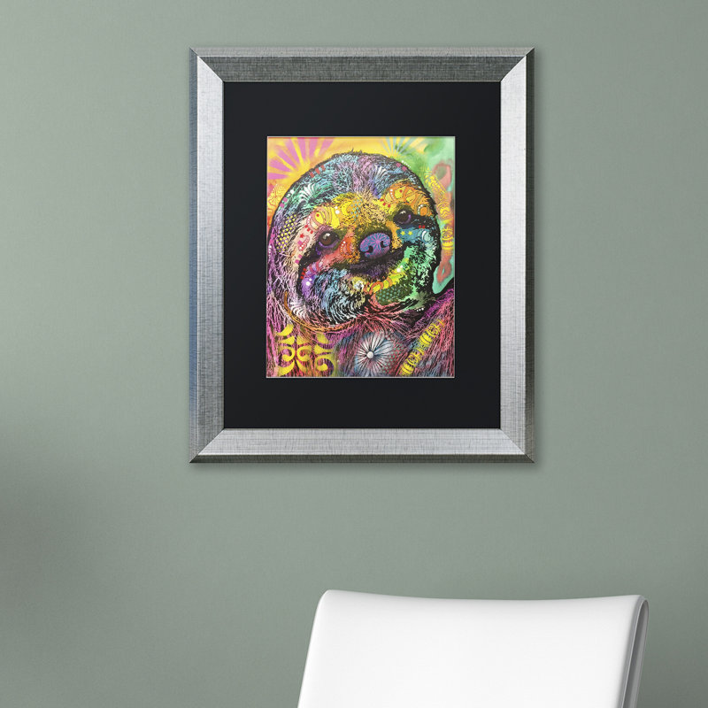« sloth », impression, Noir, H 14 po x l 11 po x P 0,5 po, Cadre noir