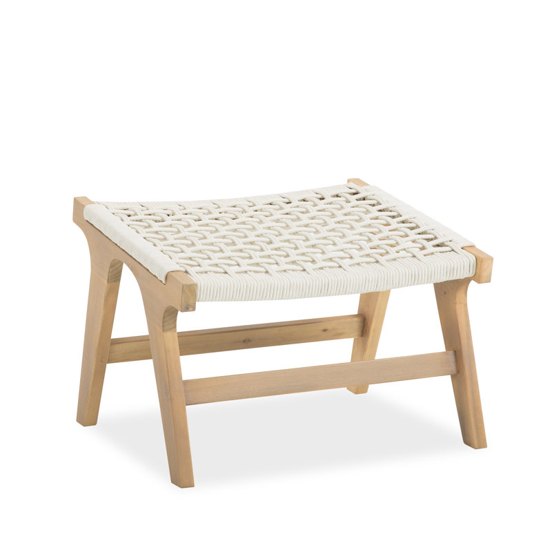 Chaise longue de patio en bois massif avec repose-pieds, Clair naturel