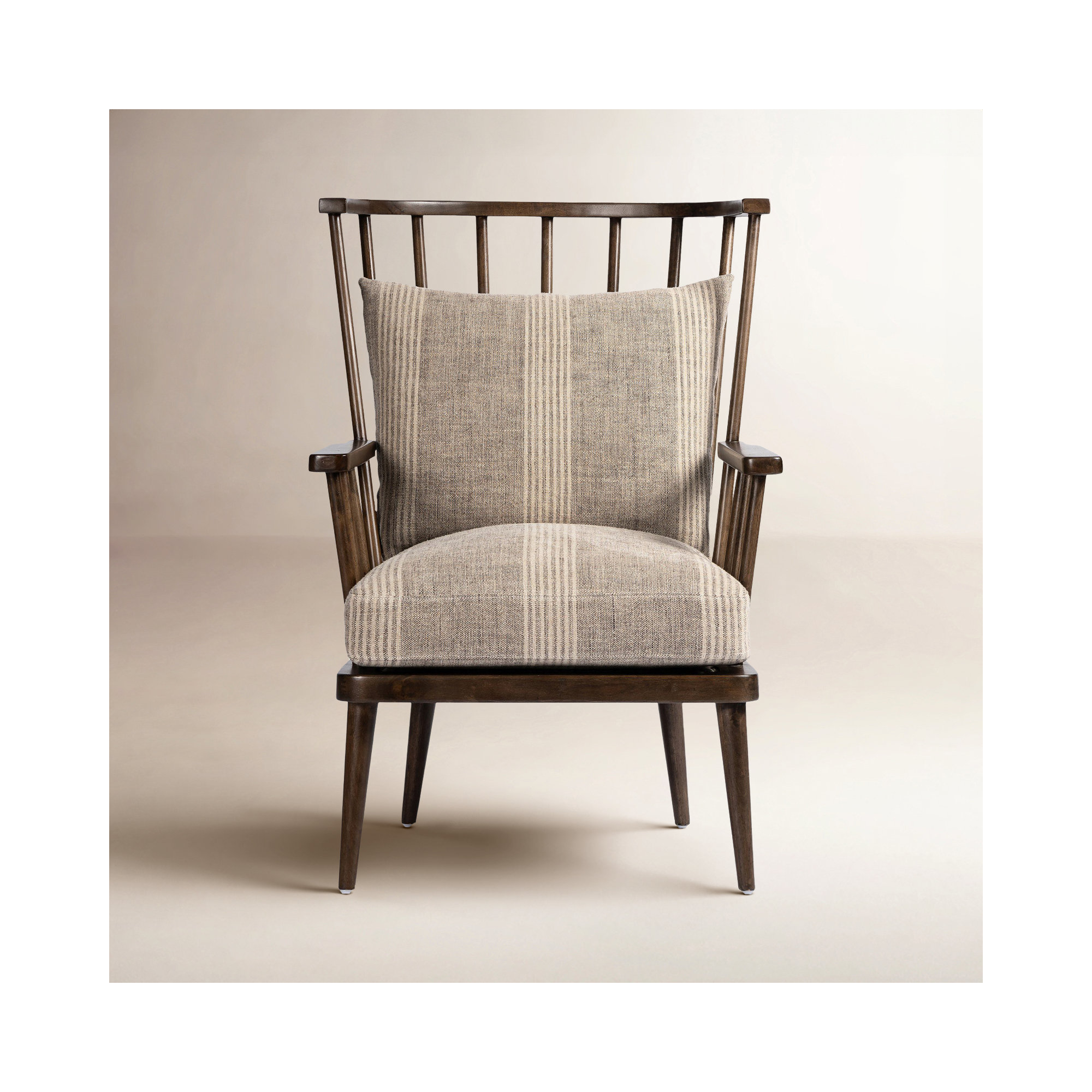 Allie Upholstered Armchair, 100% Flax/Linen; Manchester Flint
