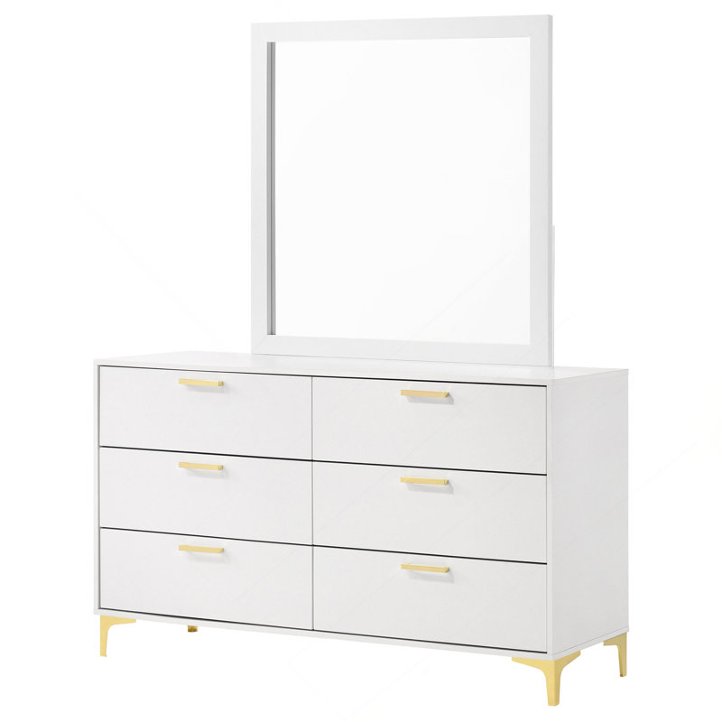 Commode 6 tiroirs avec miroir