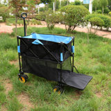 Big Large Capacity Folding Cart Extra Long Extender Wagon Cart Folding Wagon Garden Shopping Beach Cart