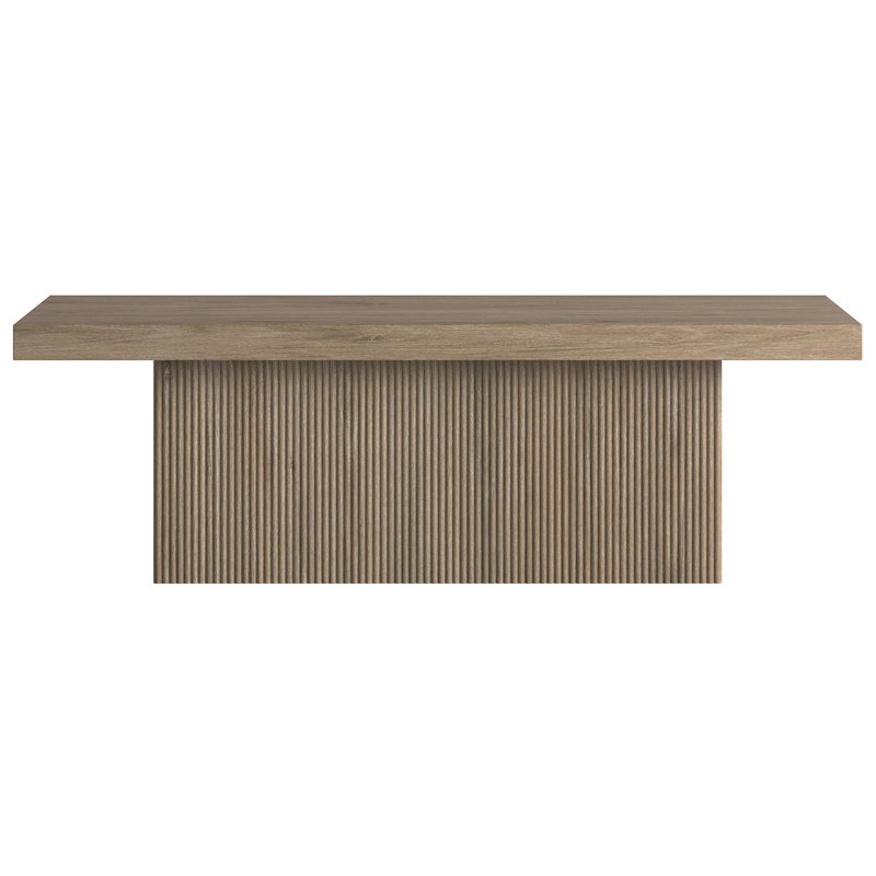 Karyme 48" Wide Rectangular Coffee Table, Antiqued Gray Oak