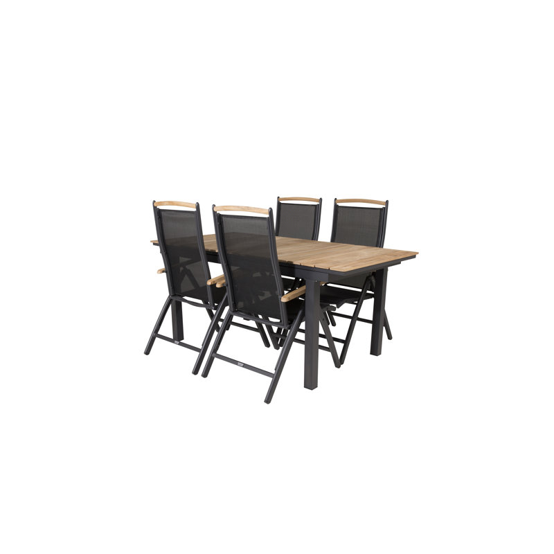 Anoki 4 - Person Teak Patio Dining Set with Extendable Rectangular Table