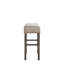 Tabouret à hauteur de comptoir Martha II en lin brun clair et gris vieilli (ensemble de 2)