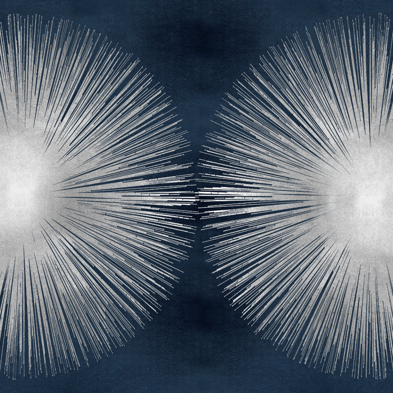 Sunburst On Dark Blue II by Abby Young - Wrapped Canvas Art Prints, 30cm H x 30cm W
