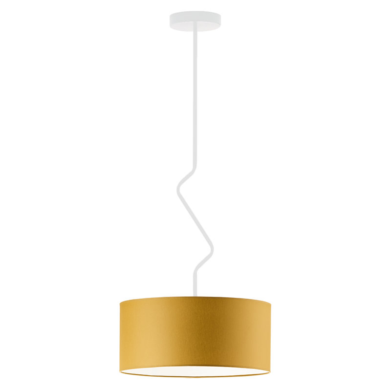 Candless 1 - Light Drum Pendant, White, Mustard