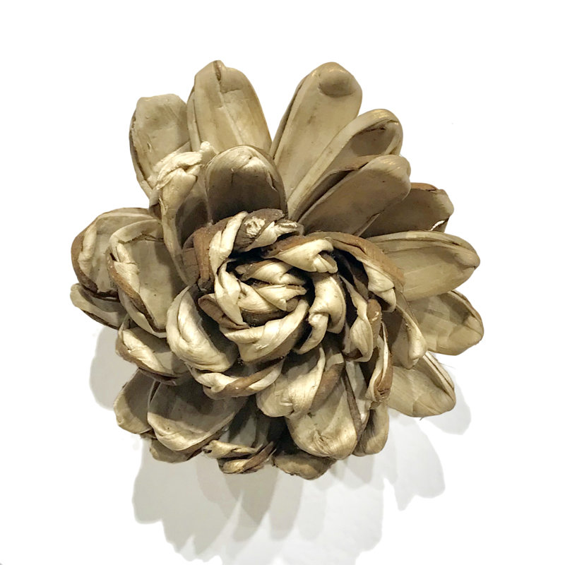 Aimant en fleurs de chrysanthème, naturel, 4 pouces