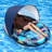 Inflatable Pool Floats With Removable Canopy, Large Pool Beach Floating Raft Lounge With 2 Cup Holders, Swimming Inflatable Pool Floats For Beach, Lake, Party