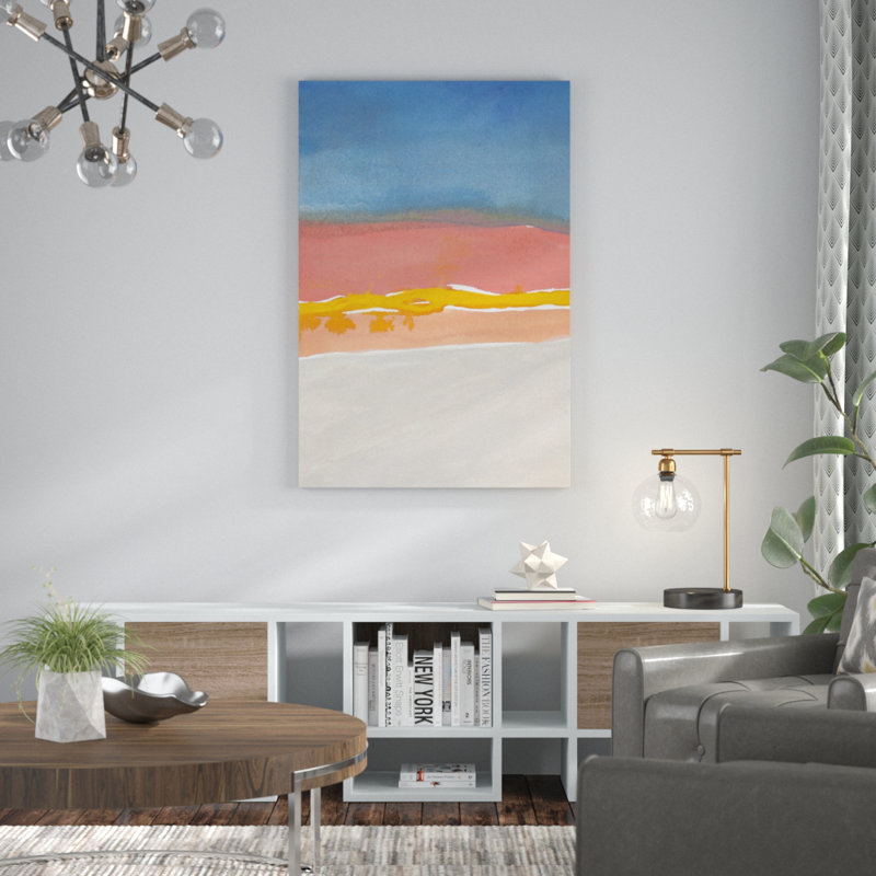 Kodachrome Horizon Diptych I by Rob Delamater - Painting Print, 122cm H x 81cm W, Black Floater Frame