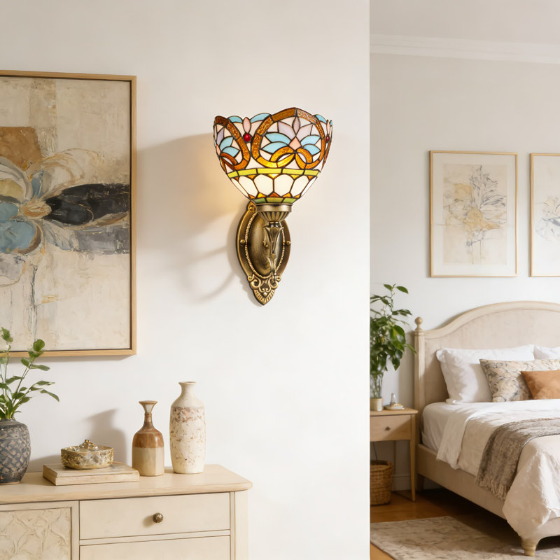 Applique murale 12,6 "Tiffany Baroque (ampoule E26 chaude incluse)