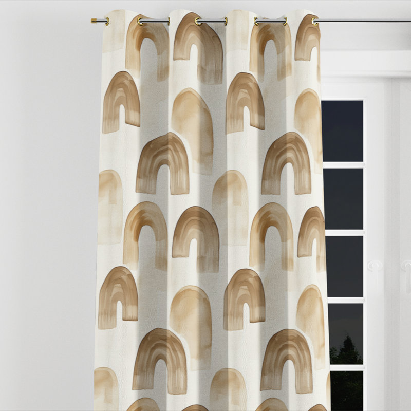 Rideaux Modern - œillets brun Azhane - 1 panneau, Œillets dorés, L 52 po x L 108 po