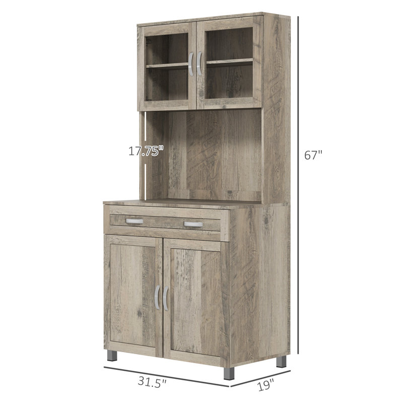Buffet contemporain vitré - Vitrine sans poussière avec tablettes réglables pour l'organisation de la maison