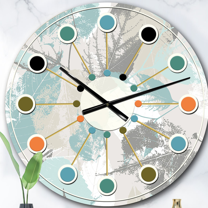 Horloge murale rétro Mid-Century, Surdimensionné
