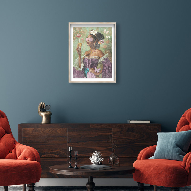 French Queen Elle Canvas Fashion Print by Oliver Gal, 31.5"H x 25.5"W, Natural Oak Frame