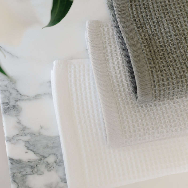 Waffle Washcloths, Gray