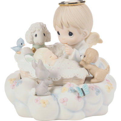 Precious Moments Baby with Angel and Animals Figurine 4.73 Inch