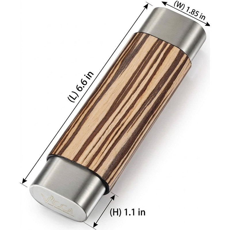 Visol Ryland Zebrawood & Stainless Steel Cigar Case