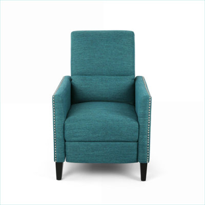 BEIMO Upholstered Fabric Pushback Recliner Armchair, Compact Mid Century Accent Chair for Living Room and Bedroom