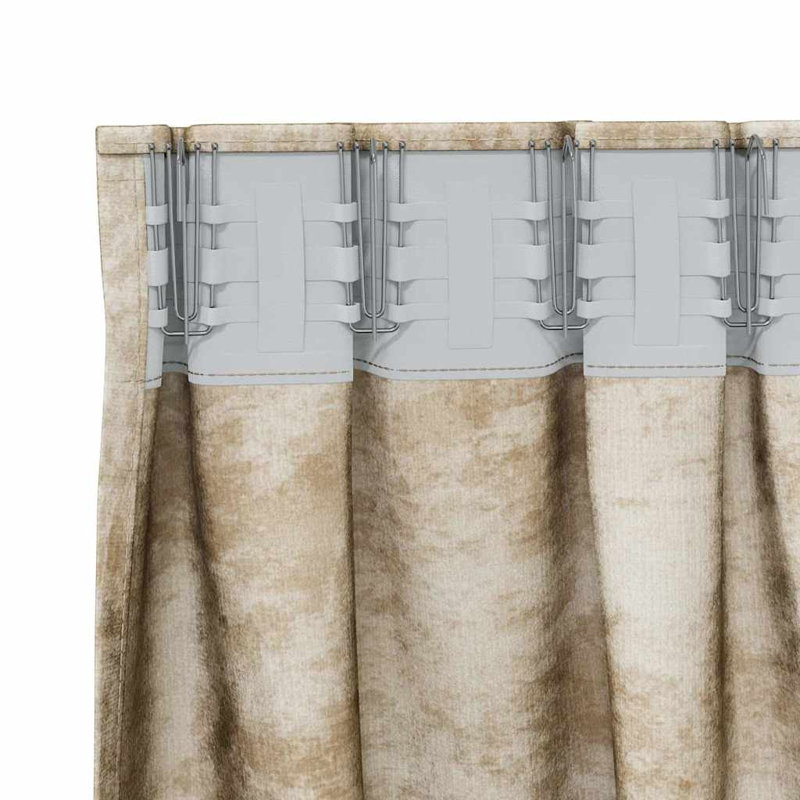 Curtain With Curtains 2 Pcs Velvet, 140cm Width x 245cm Drop, Cream