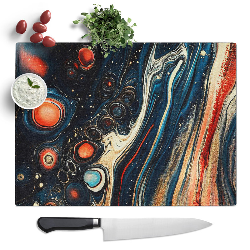 Liquid Marbling Vol.6  Glass Chopping Board