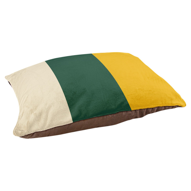 Coussin rectangulaire designer Los Angeles Anaheim, Moyen (L 30 po x l 40 po), Blé du Minnesota / vert forêt / récolte d'or