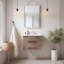  Meuble-lavabo mural en bois avec tiroirs doubles, système de fermeture en douceur, lavabo en céramique et miroir en aluminium - créez un espace de salle de bain moderne et minimaliste!-115922373-115922374